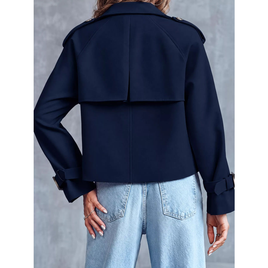 Double-Breasted Cropped Trench Outerwear Apparel and Accessories