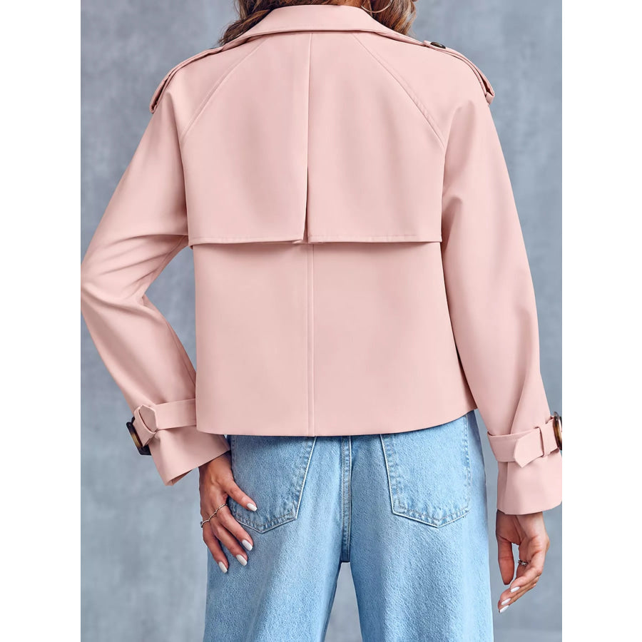 Double-Breasted Cropped Trench Outerwear Apparel and Accessories