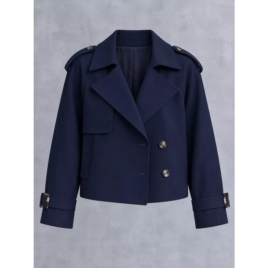 Double-Breasted Cropped Trench Outerwear Apparel and Accessories