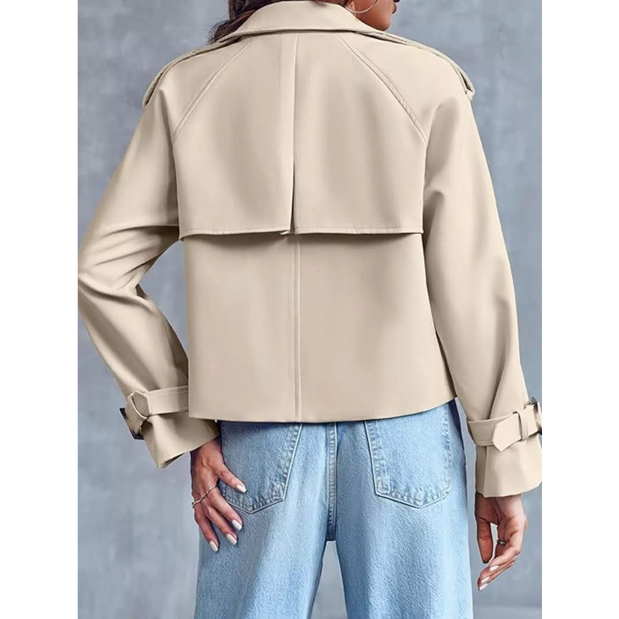 Double-Breasted Cropped Trench Outerwear Apparel and Accessories