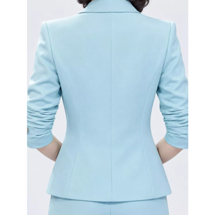 Double-Breasted Lapel Blazer and Pants Set Apparel Accessories
