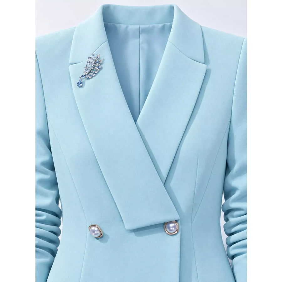 Double-Breasted Lapel Blazer and Pants Set Apparel Accessories