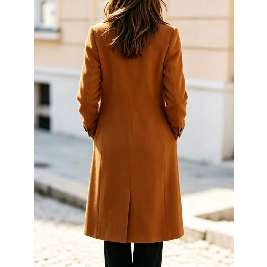 Double-Breasted Lapel Collar Coat Apparel and Accessories