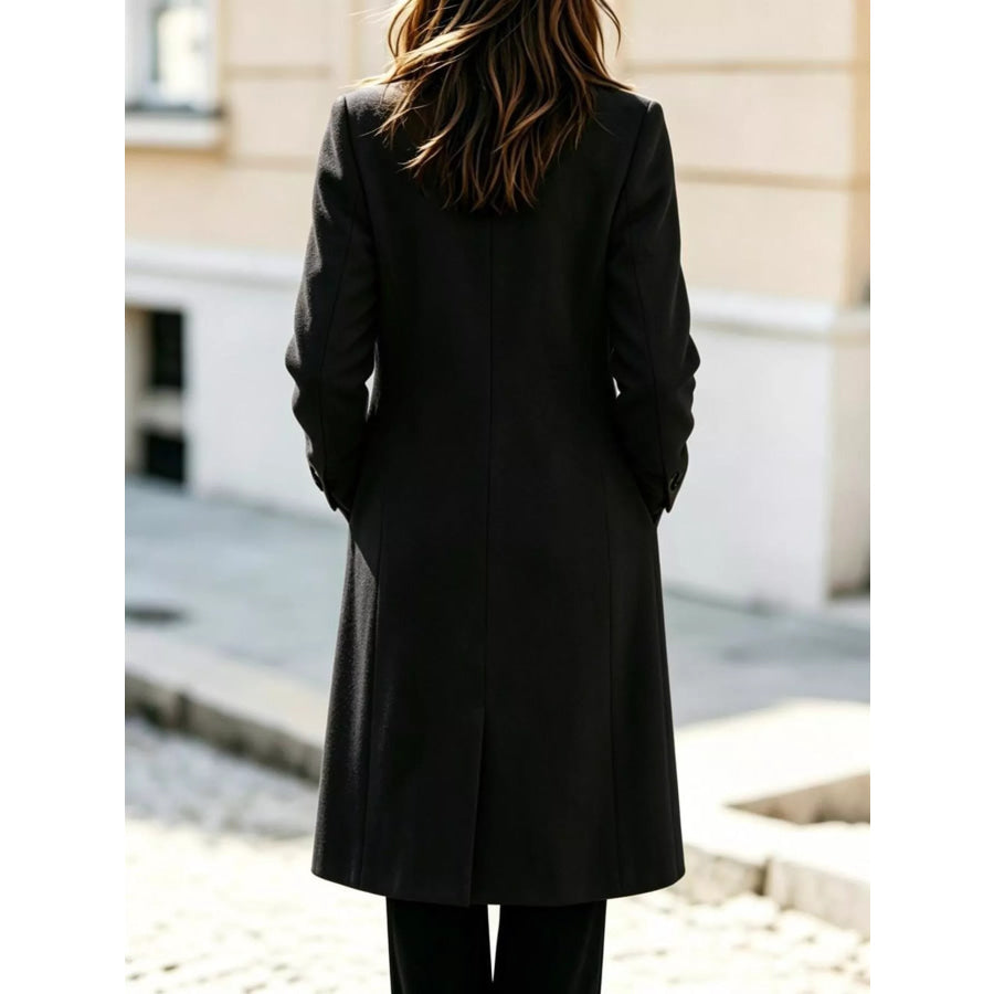 Double-Breasted Lapel Collar Coat Apparel and Accessories