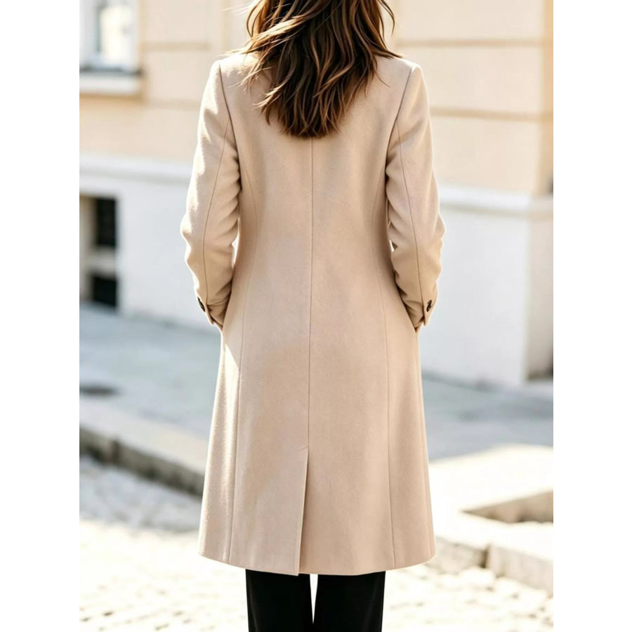 Double-Breasted Lapel Collar Coat Apparel and Accessories