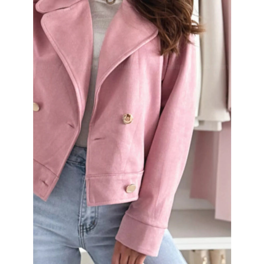 Double-Breasted Lapel Collar Jacket Apparel and Accessories