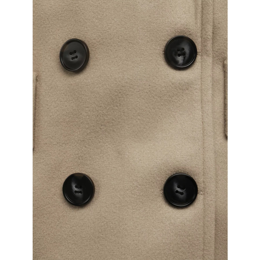 Double-Breasted Lapel Collar Longline Coat Apparel and Accessories