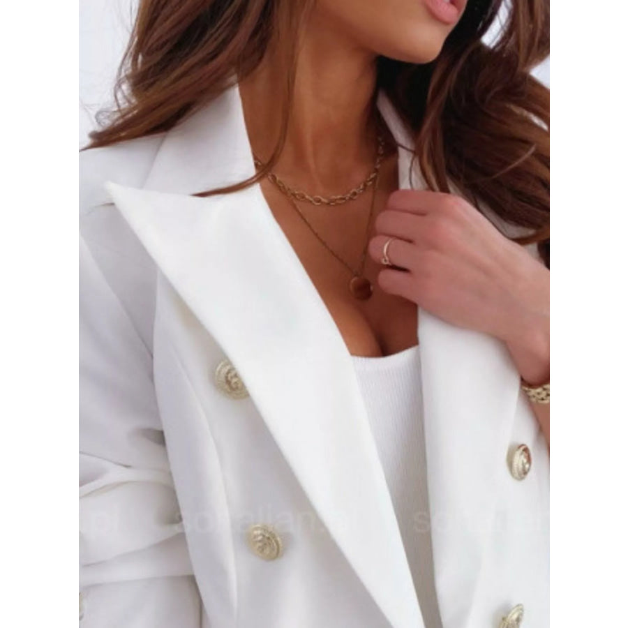 Double-Breasted Long Sleeve Blazer Apparel and Accessories