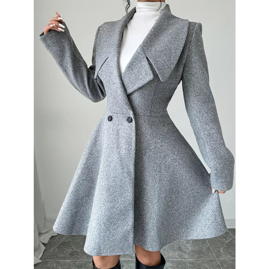 Double-Breasted Long Sleeve Outerwear Apparel and Accessories