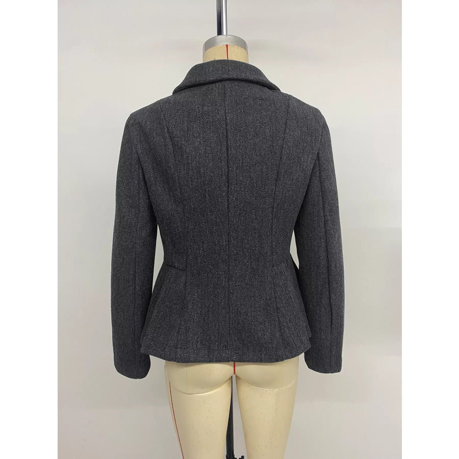Double-Breasted Peplum Blazer Apparel and Accessories