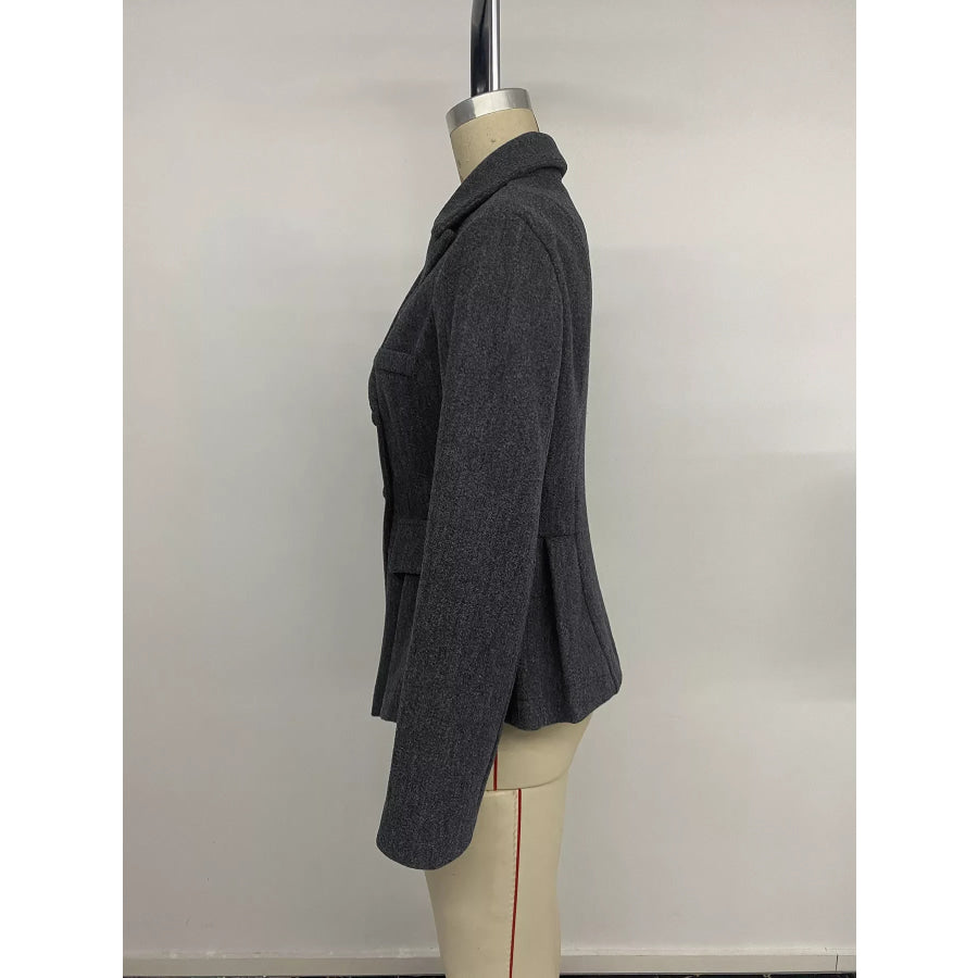 Double-Breasted Peplum Blazer Apparel and Accessories