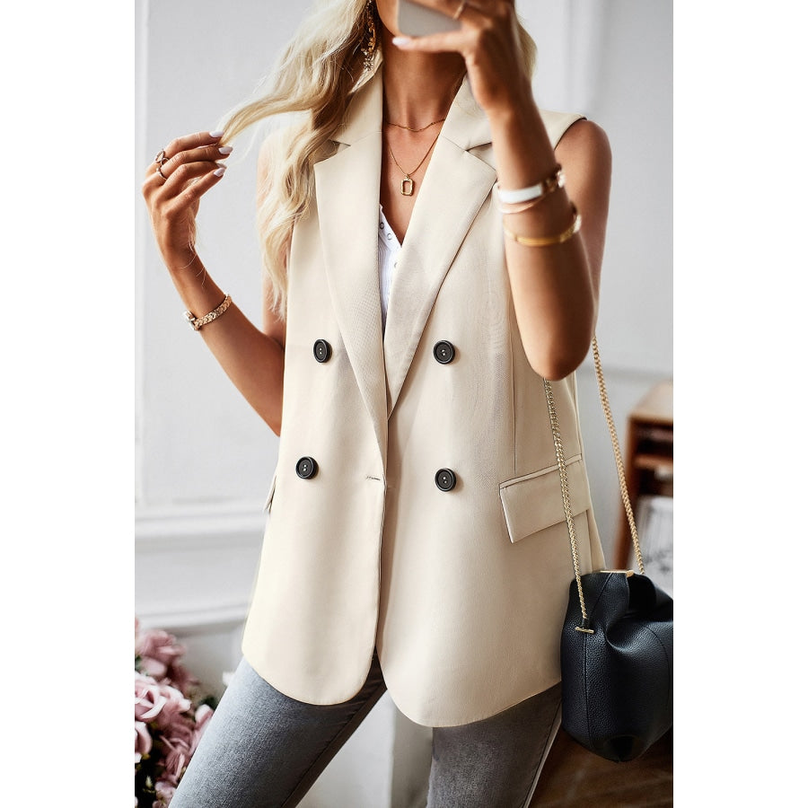 Double-Breasted Sleeveless Blazer