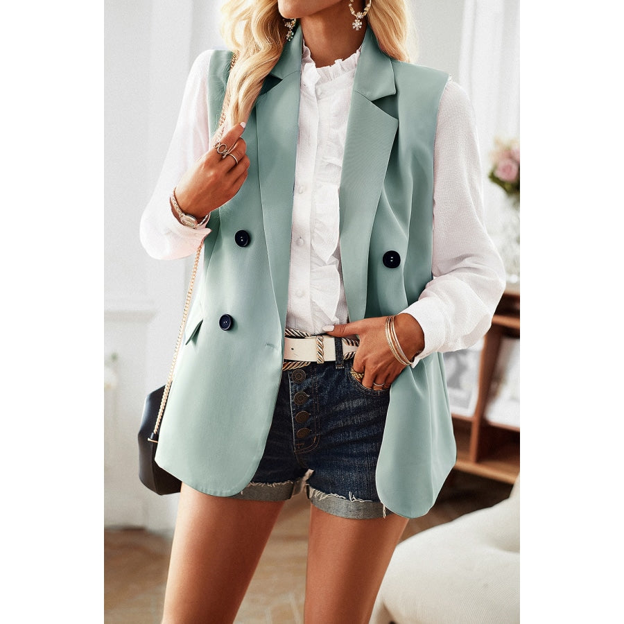 Double-Breasted Sleeveless Blazer