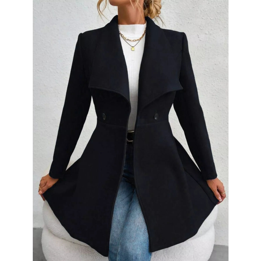Double-Breasted Slim-Fit Coat Black / S Apparel and Accessories