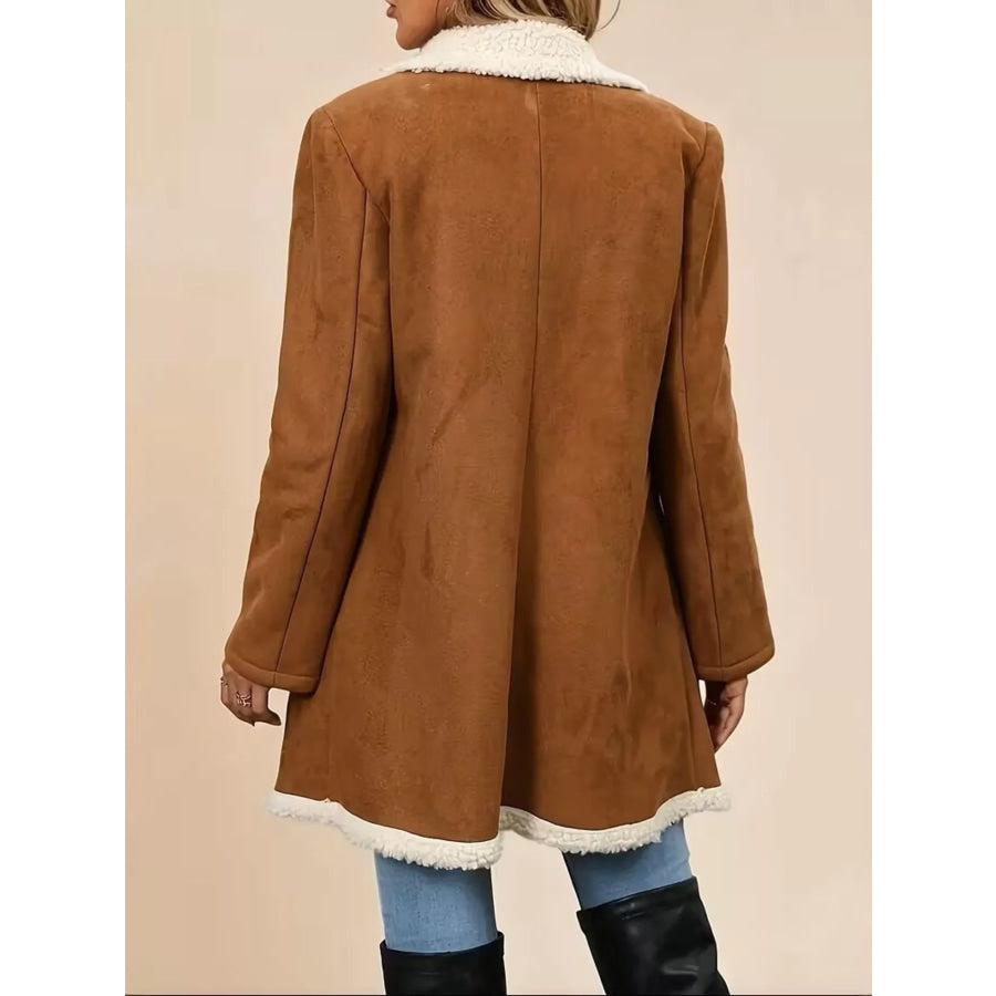 Double-Breasted Suede Outerwear Apparel and Accessories