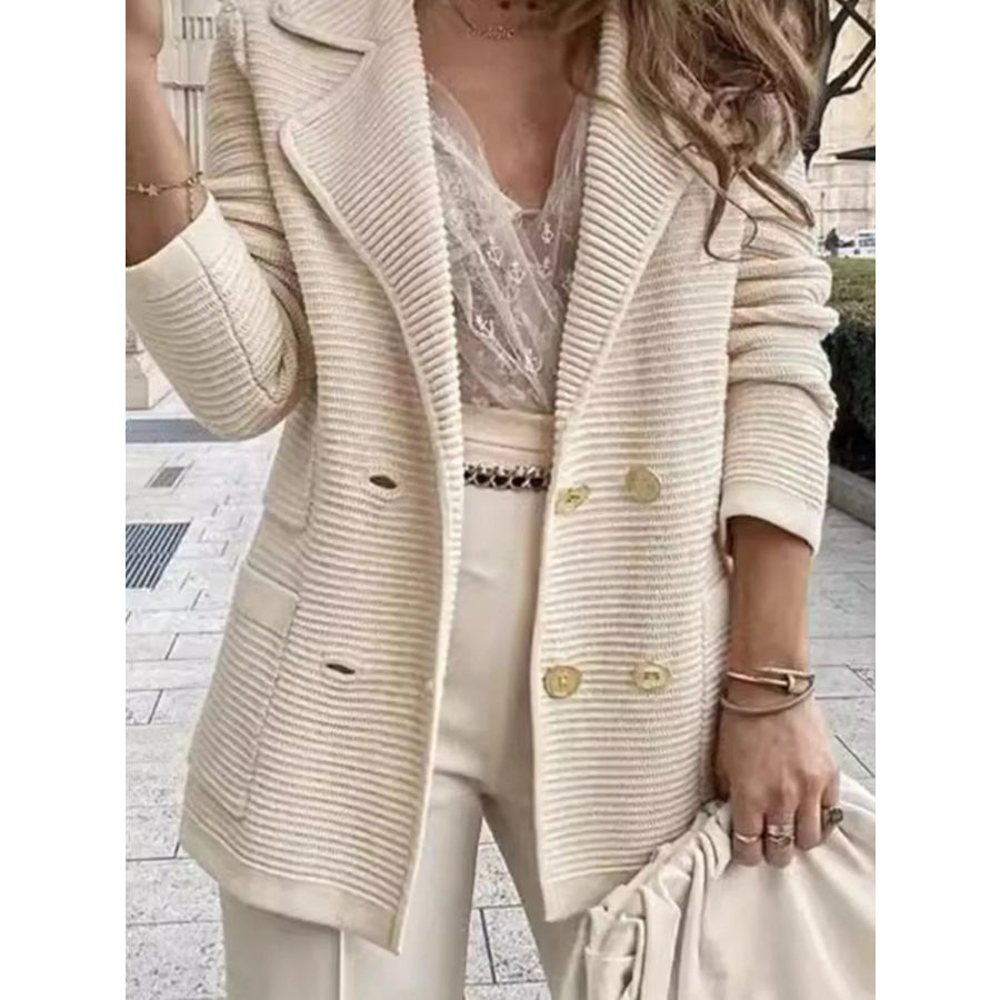 Double-Breasted Textured Jacket Apparel and Accessories