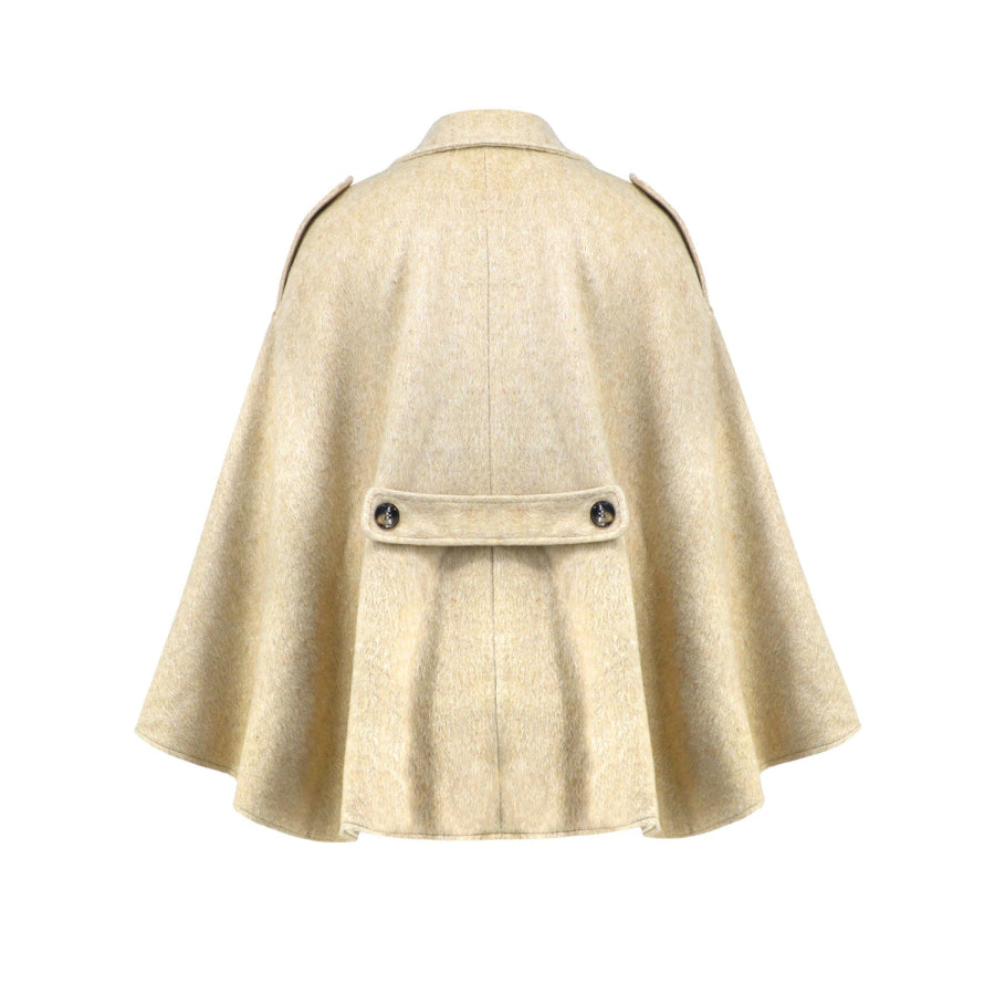 Double-Breasted Tie Waist Poncho Apparel and Accessories