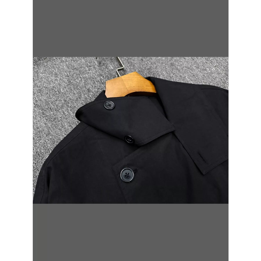 Double-Breasted Utility Jacket with Drawstring Hem Apparel and Accessories
