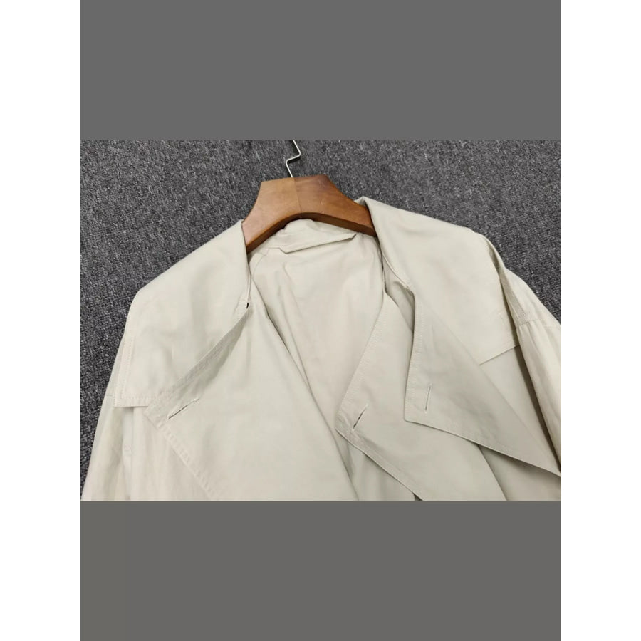 Double-Breasted Utility Jacket with Drawstring Hem Apparel and Accessories