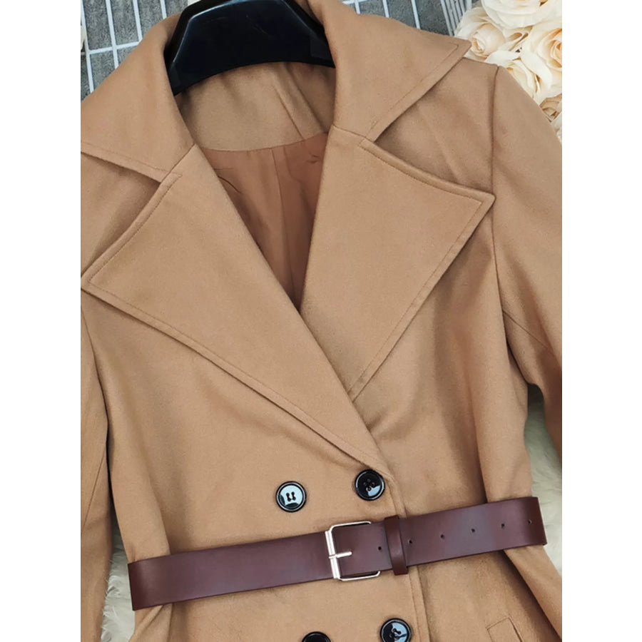 Double-Breasted Wool Blend Coat Apparel and Accessories