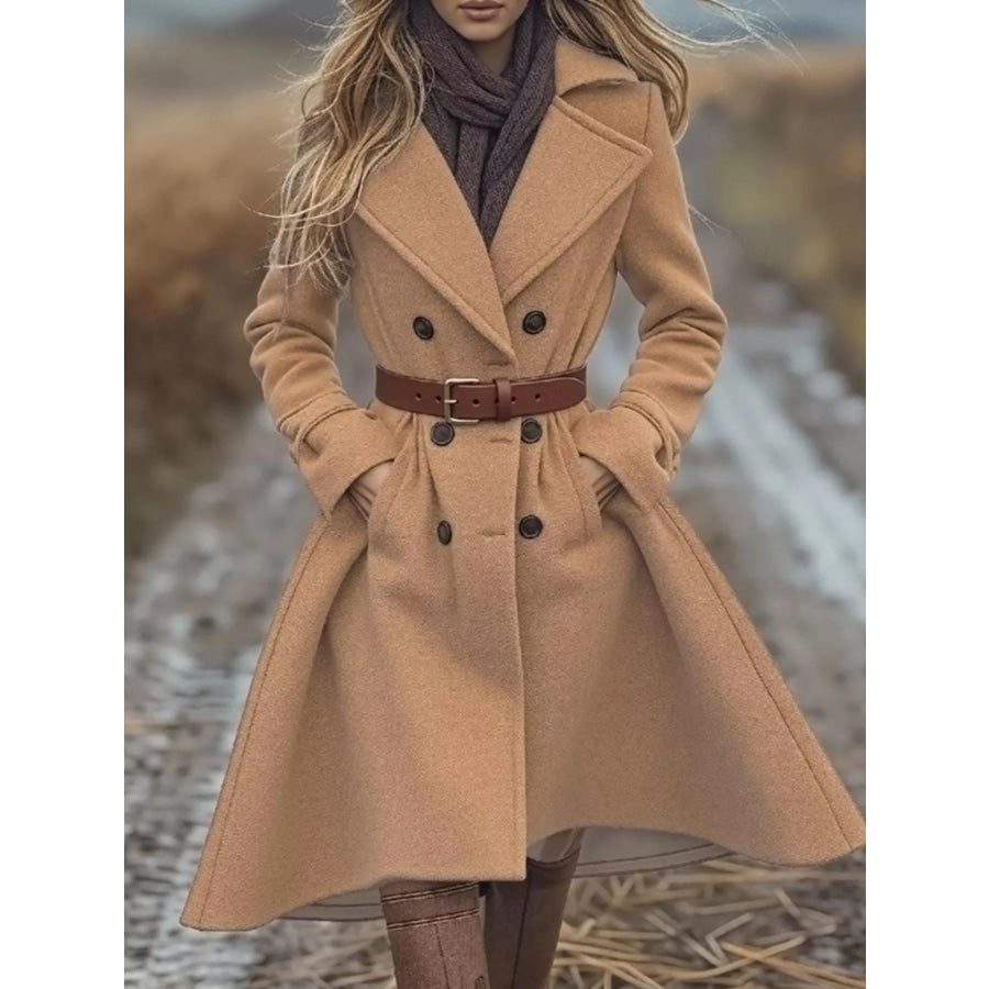 Double-Breasted Wool Blend Coat Apparel and Accessories