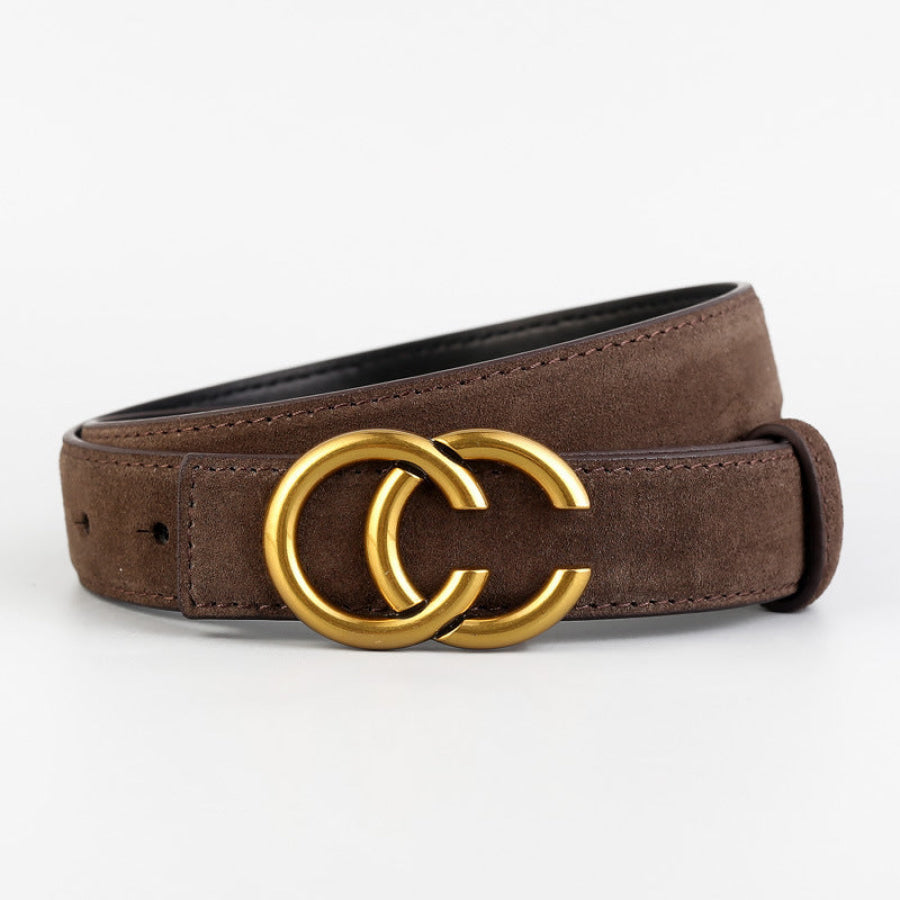 Double-C Buckle Belt Coffee Brown / One Size Apparel and Accessories