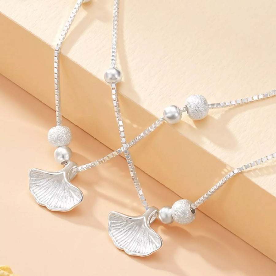 Double Layer Ginkgo Leaf Bracelet Silver / onesize Apparel and Accessories