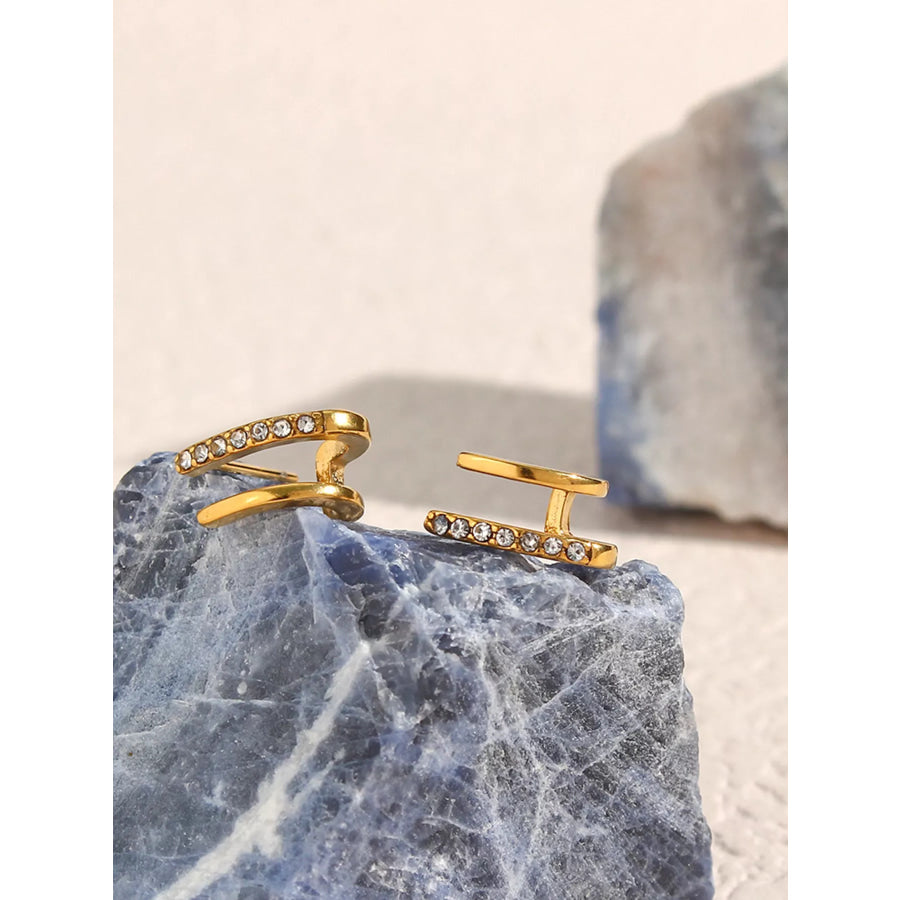 Double-Layer Hoop Earrings Gold / onesize Apparel and Accessories