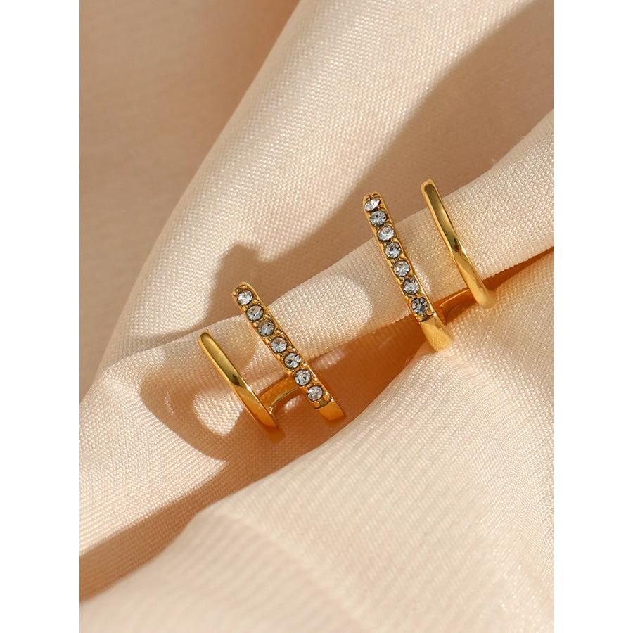 Double-Layer Hoop Earrings Gold / onesize Apparel and Accessories
