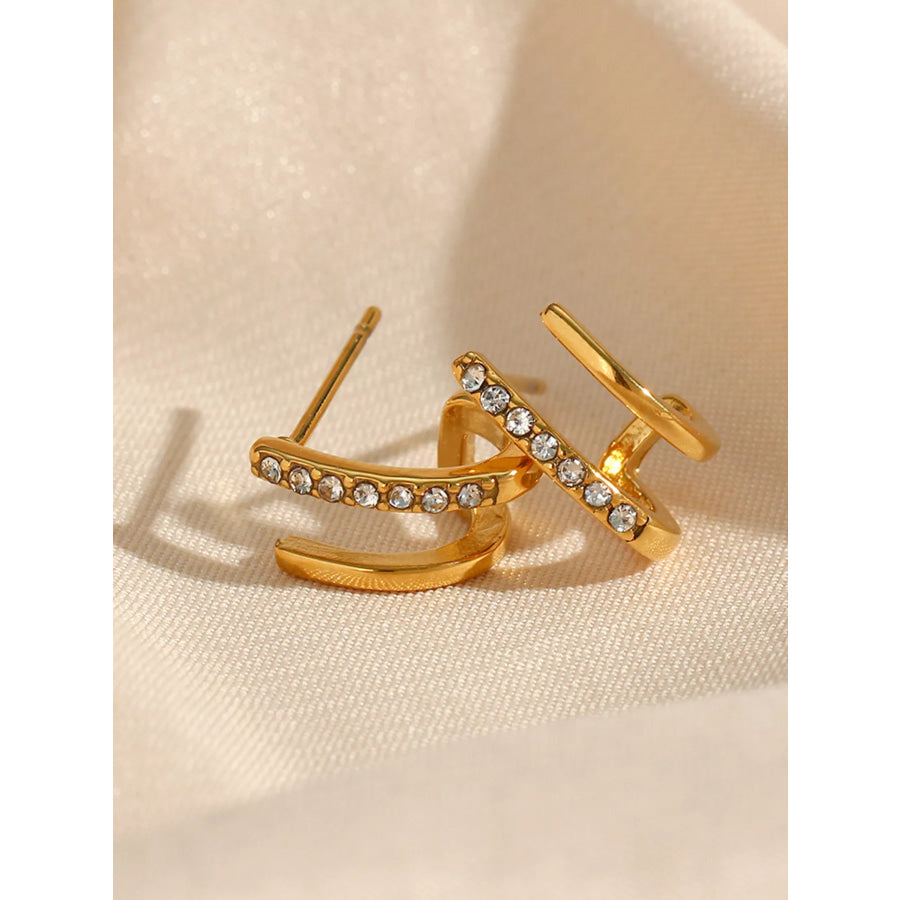 Double-Layer Hoop Earrings Gold / onesize Apparel and Accessories