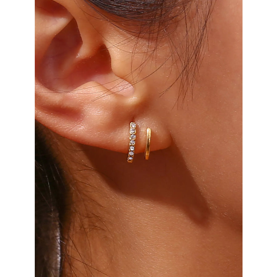 Double-Layer Hoop Earrings Gold / onesize Apparel and Accessories