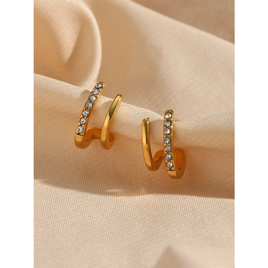 Double-Layer Hoop Earrings Gold / onesize Apparel and Accessories