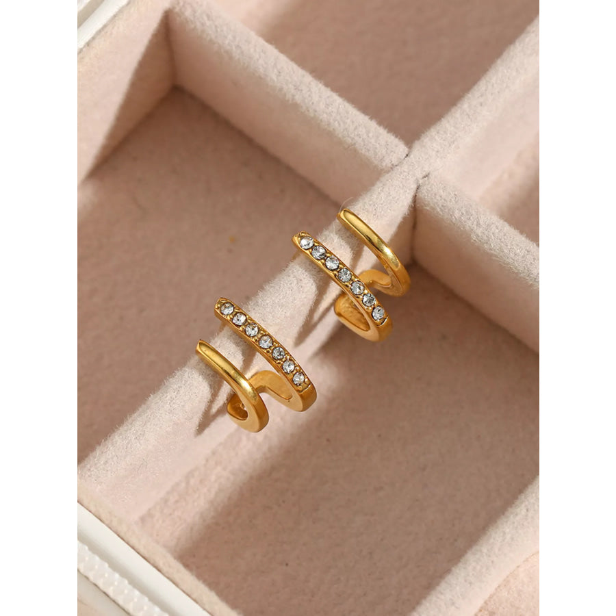 Double-Layer Hoop Earrings Gold / onesize Apparel and Accessories