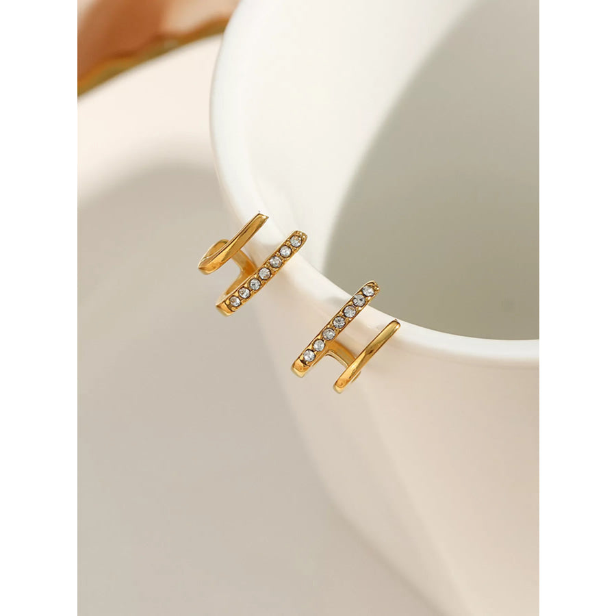 Double-Layer Hoop Earrings Gold / onesize Apparel and Accessories