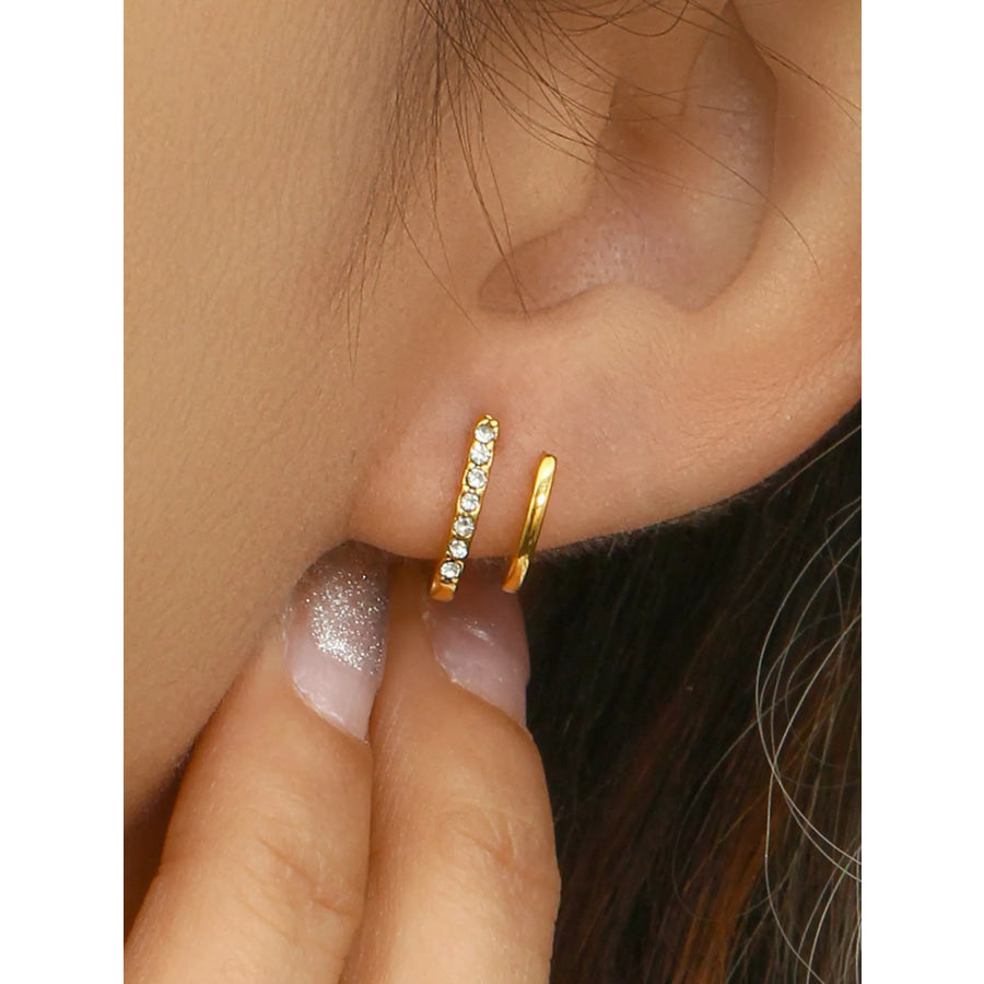Double-Layer Hoop Earrings Gold / onesize Apparel and Accessories