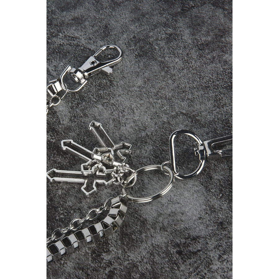 Double-Layered Cross Waist Chain Silver / One Size