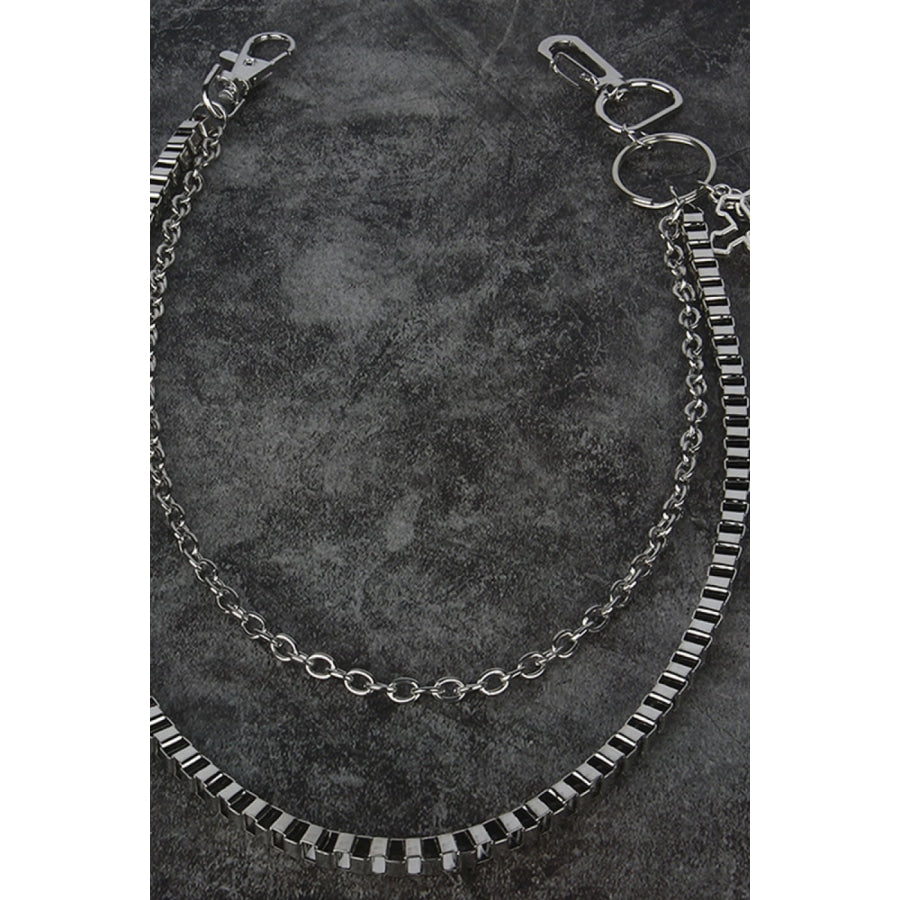 Double-Layered Cross Waist Chain Silver / One Size