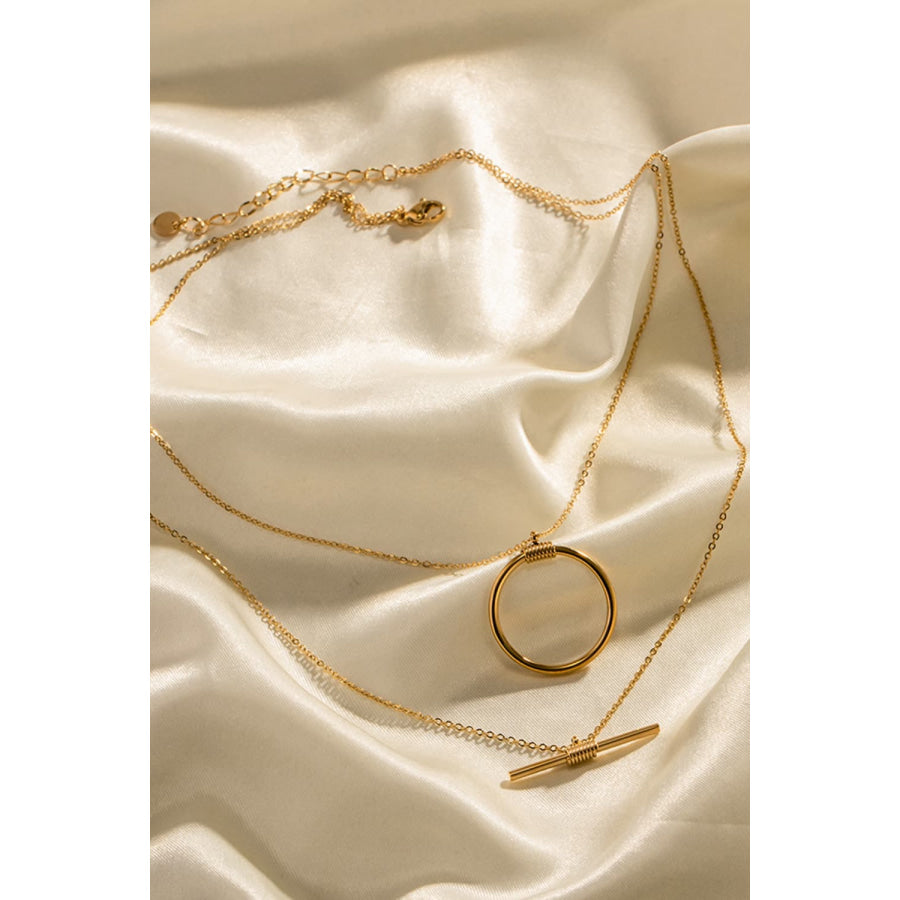 Double-Layered Stainless Steel Necklace Gold / One Size