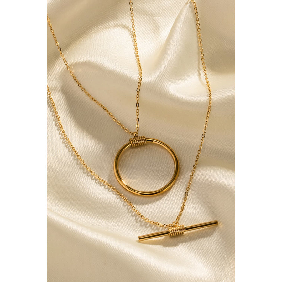 Double-Layered Stainless Steel Necklace Gold / One Size