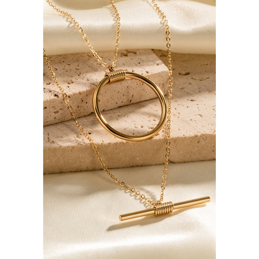 Double-Layered Stainless Steel Necklace Gold / One Size