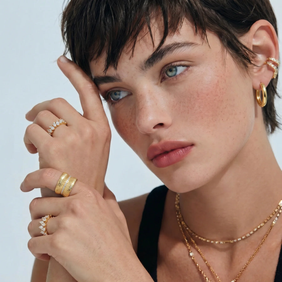 Double Pear Brilliance Ring by Sandee Rain Boutique Rings