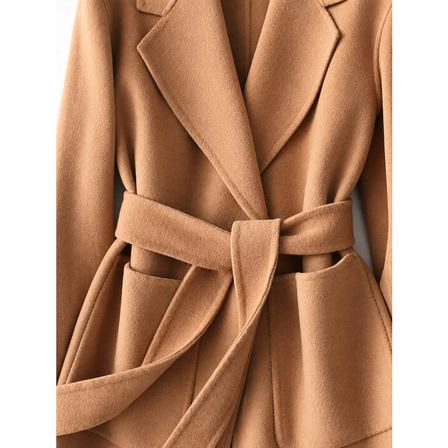 Double-Sided Wool Coat with Belted Apparel and Accessories