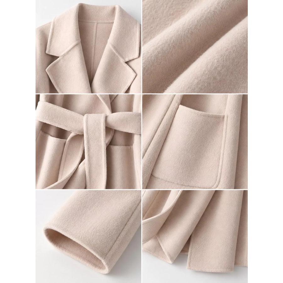 Double-Sided Wool Coat with Belted Apparel and Accessories