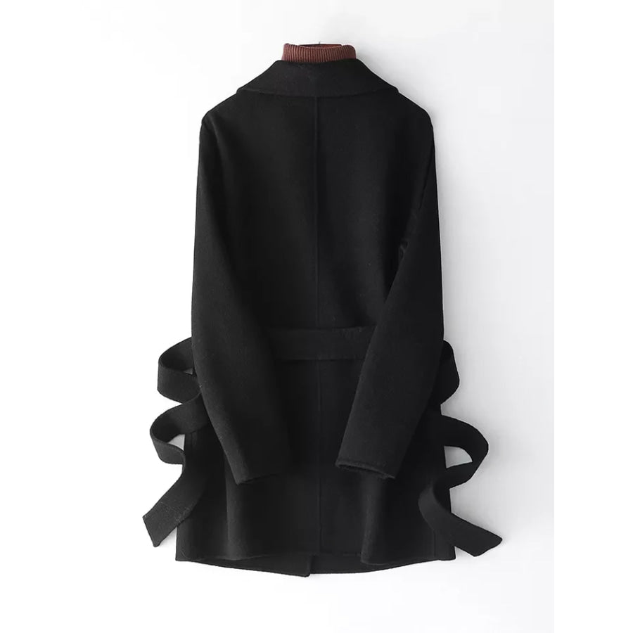 Double-Sided Wool Coat with Belted Apparel and Accessories