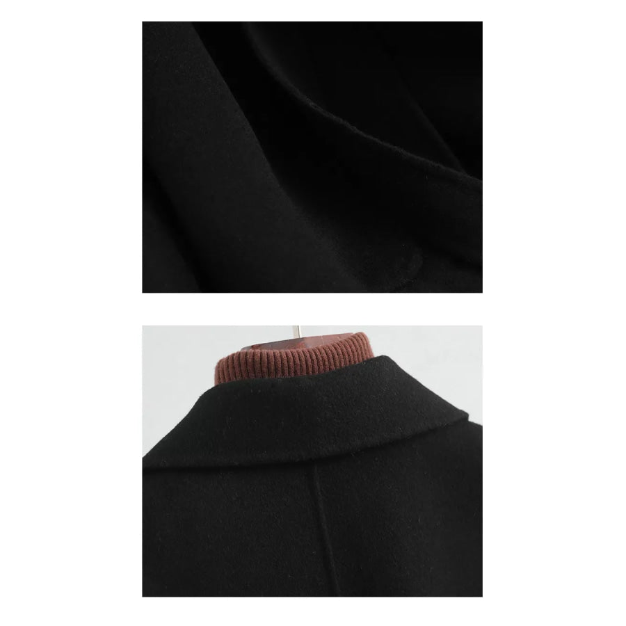 Double-Sided Wool Coat with Belted Apparel and Accessories