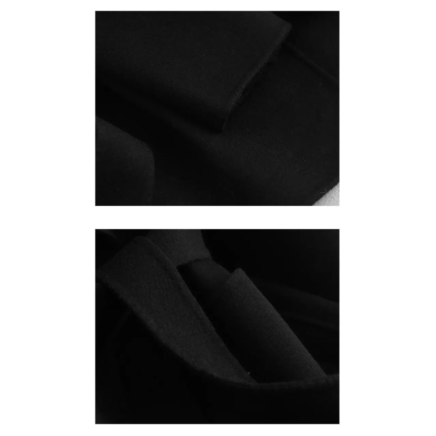 Double-Sided Wool Coat with Belted Apparel and Accessories