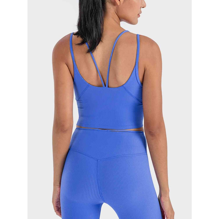 Double Strap Ribbed Sports Cami Royal Blue / 4