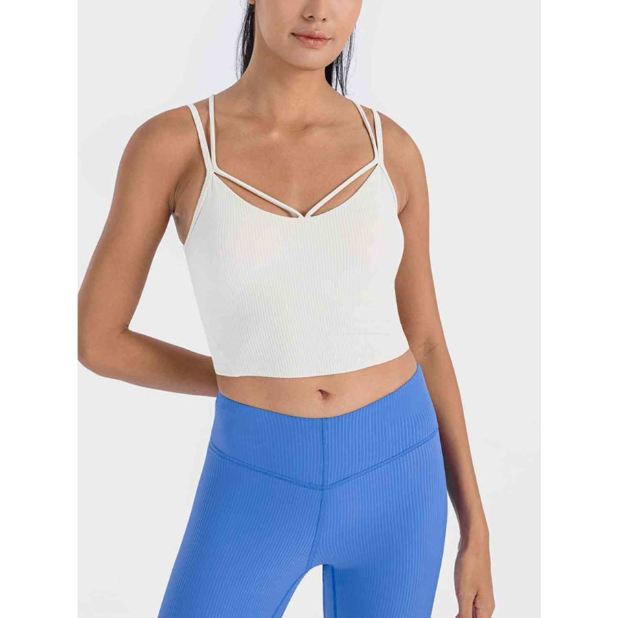 Double Strap Ribbed Sports Cami White / 4