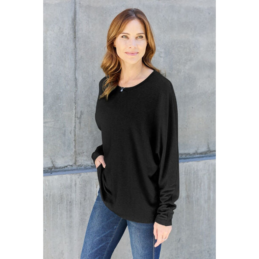 Double Take Full Size Round Neck Long Sleeve T-Shirt Clothing