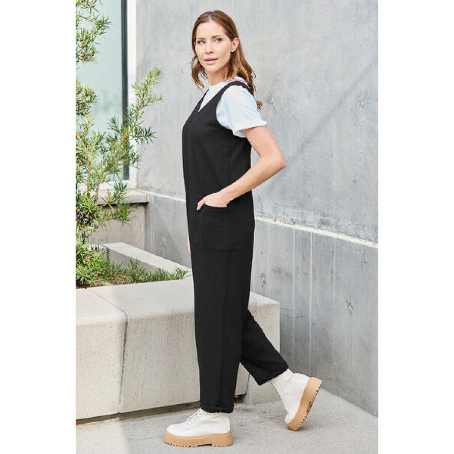 Double Take Full Size Sleeveless Straight Jumpsuit Apparel and Accessories